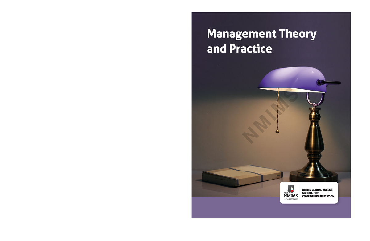 Management Theory And Practice E Book - N M I M S MANAGEMENT THEORY AND ...