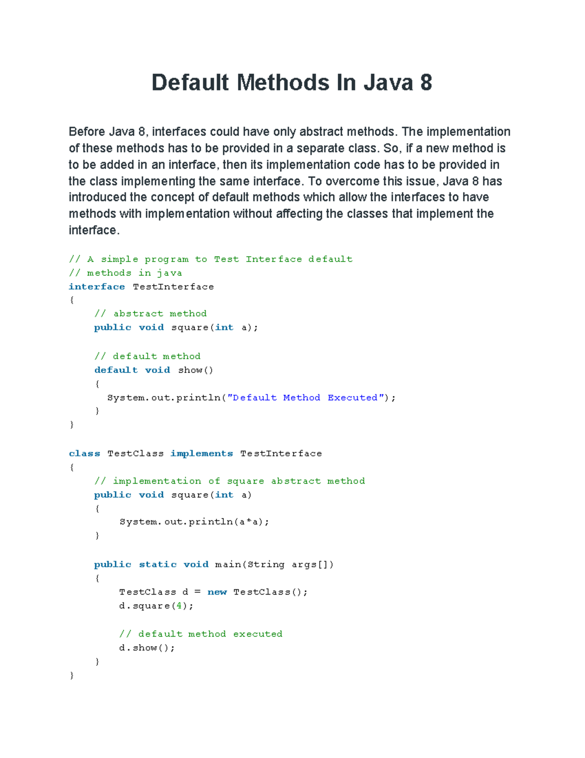 java default assignment