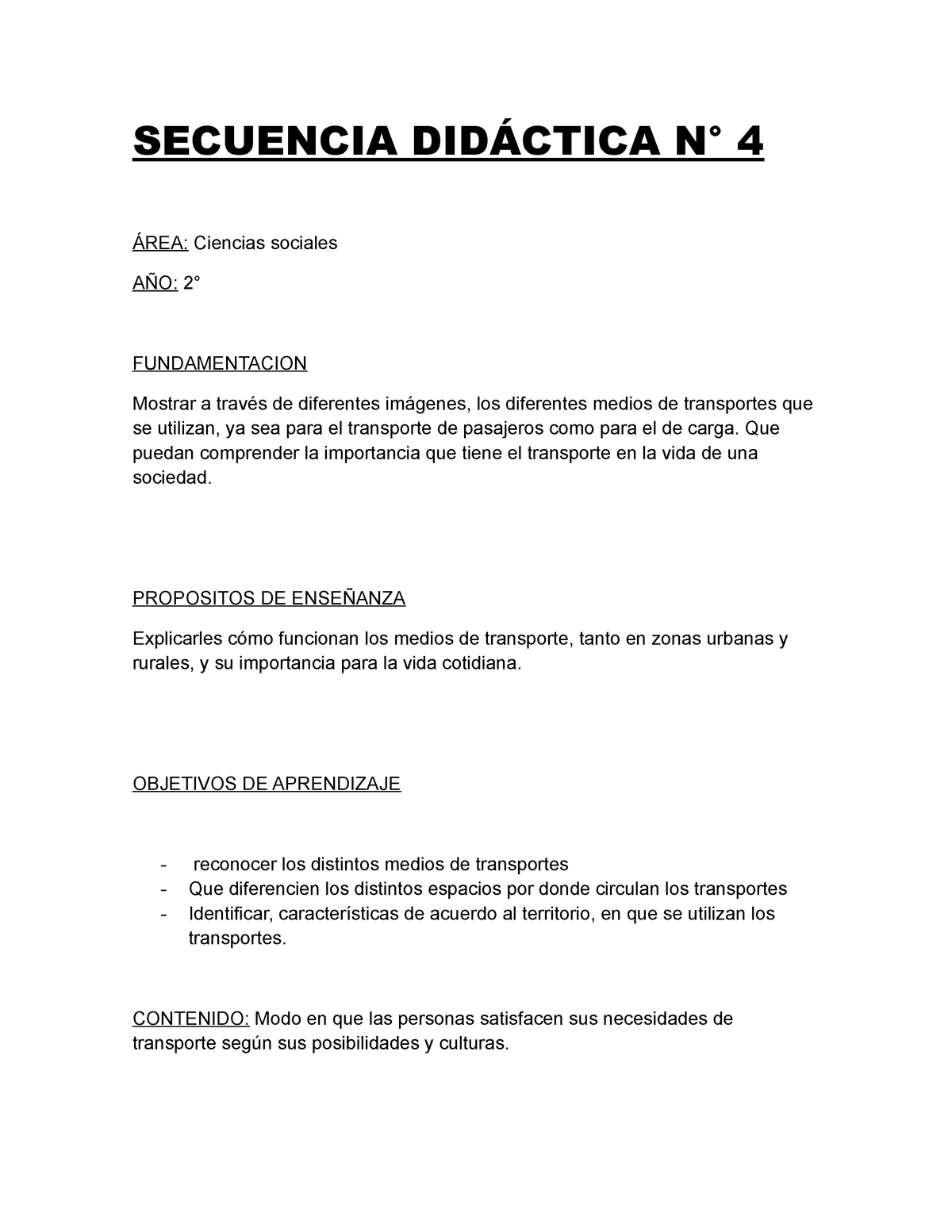 Secuencia Didactica 4 Cs Sociales Secuencia DidÁctica N° 4 Área Ciencias Sociales AÑo 2 0505