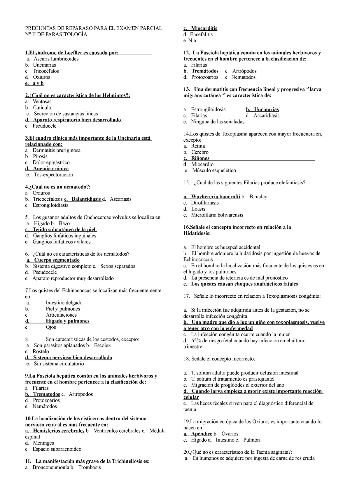 388911625 Preguntas Para Examen De Parasitologia - PREGUNTAS DE ...