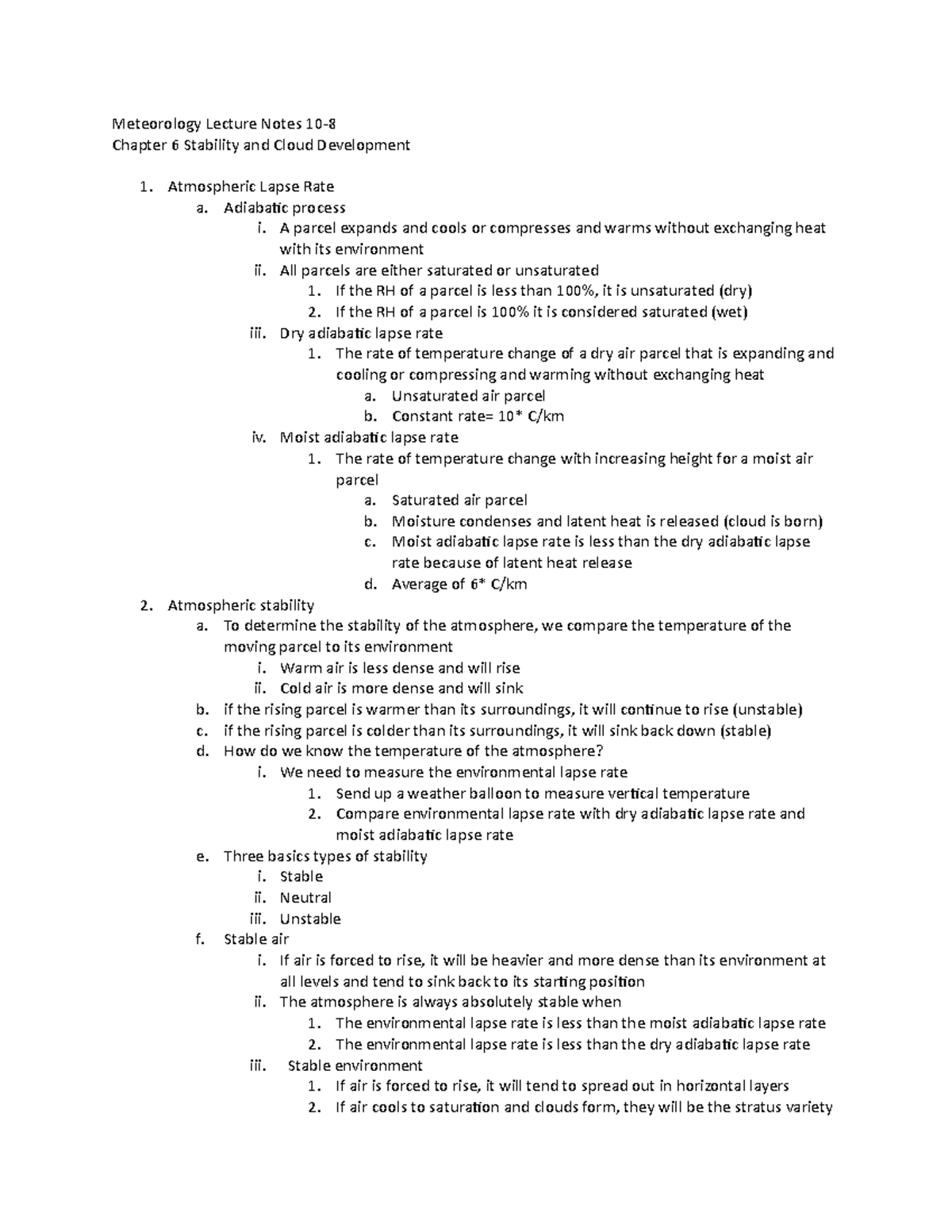 Meteorology Lecture Notes 10-8 - Meteorology Lecture Notes 10-8 Chapter ...