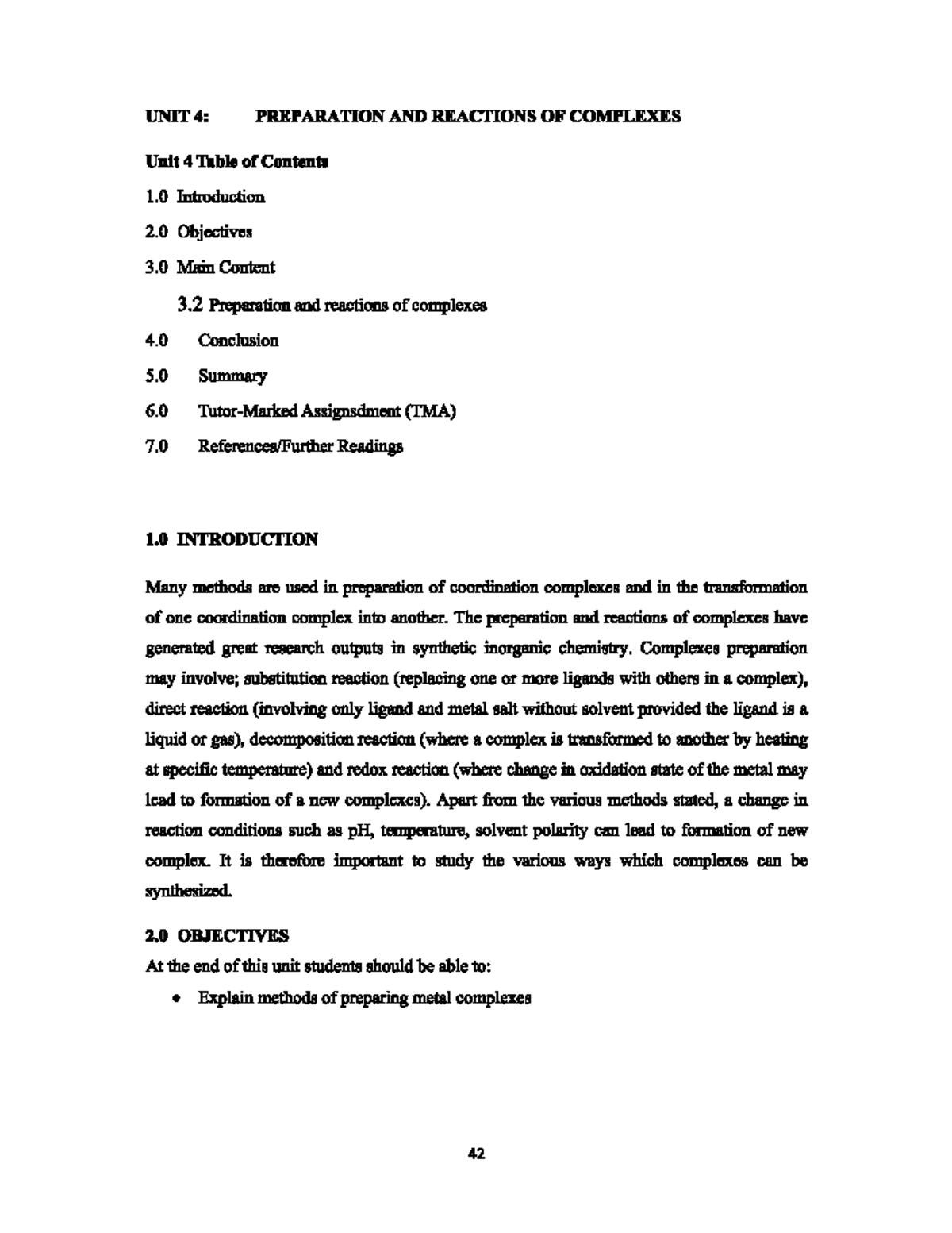 Preparation - Coordination Chemistry - Studocu