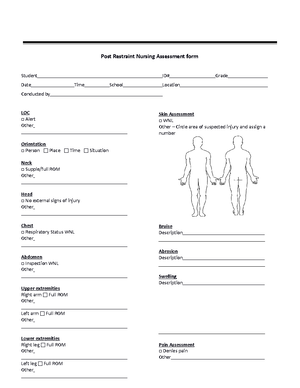 Nursing assessment template 31 - Health Service: Medical Rec No ...