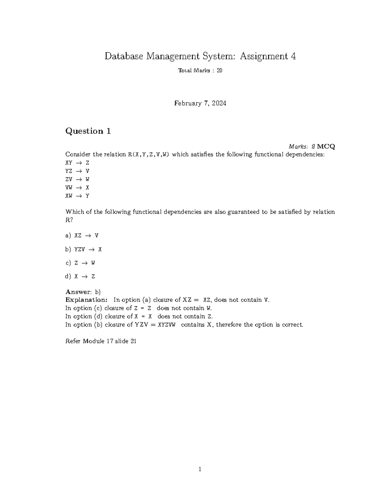 Assignment 6 DBMS January 2024 - Database Management System: Assignment ...
