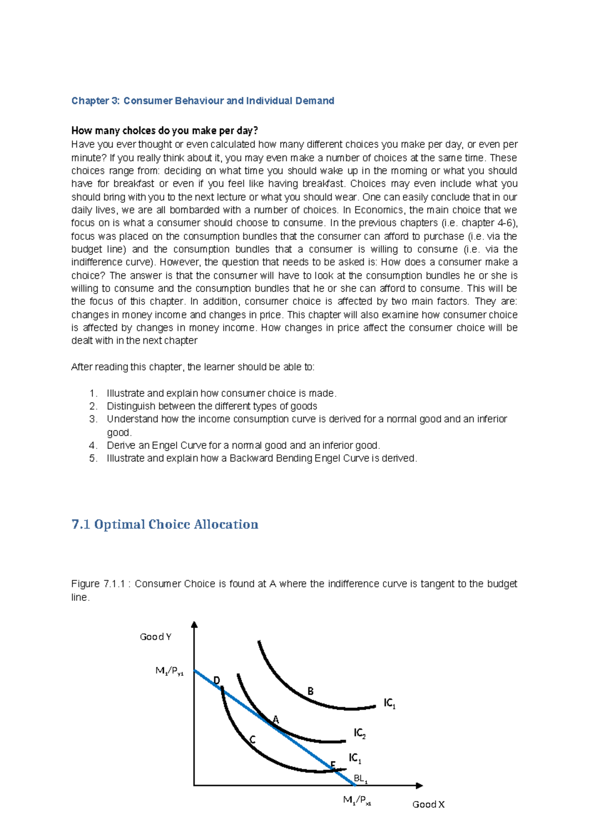 Eco 2- Choice and the Engel Curve 1 - Chapter 3: Consumer Behaviour and ...