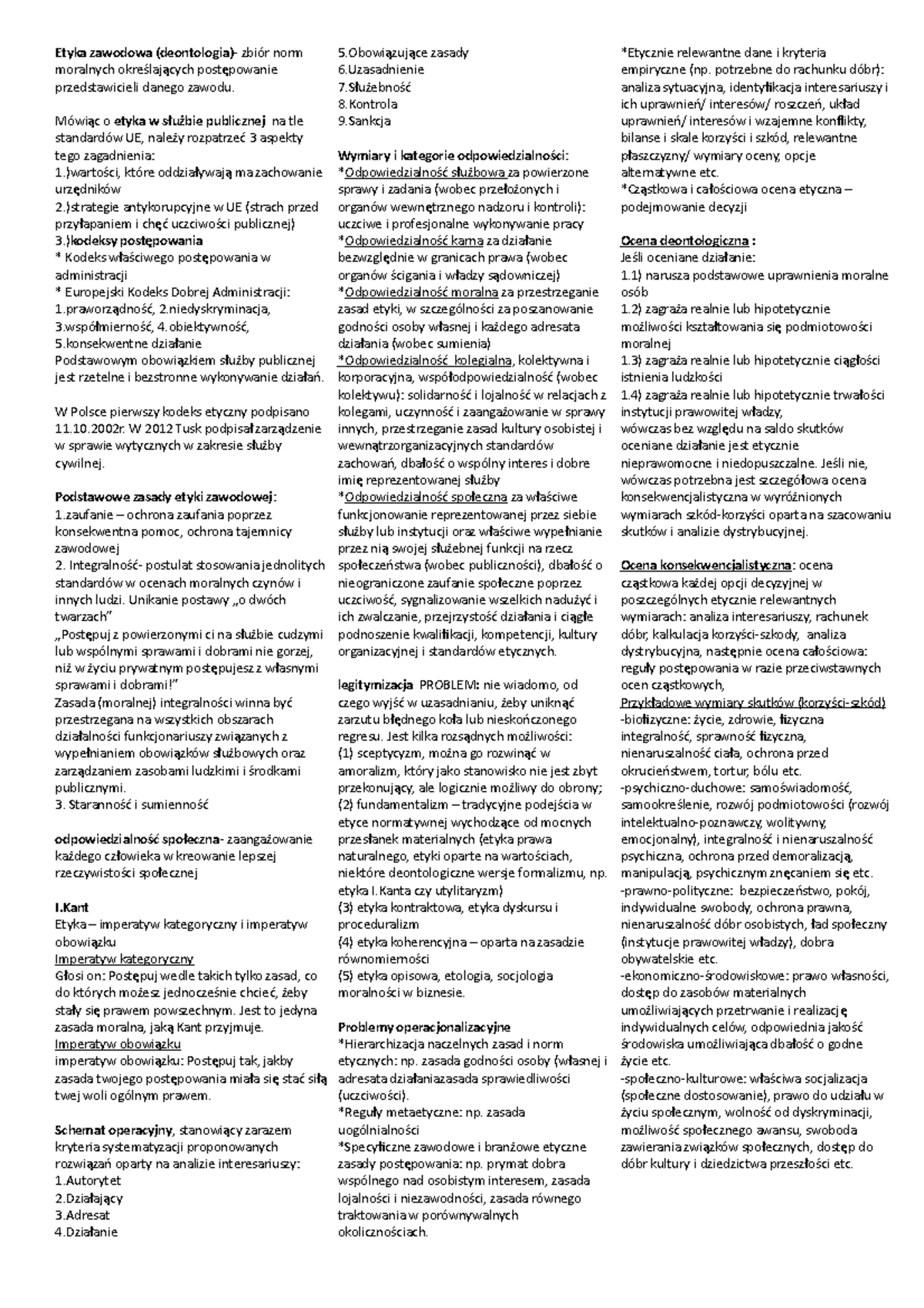 Etyka - Mówiąc o etyka w służbie publicznej na tle standardów UE