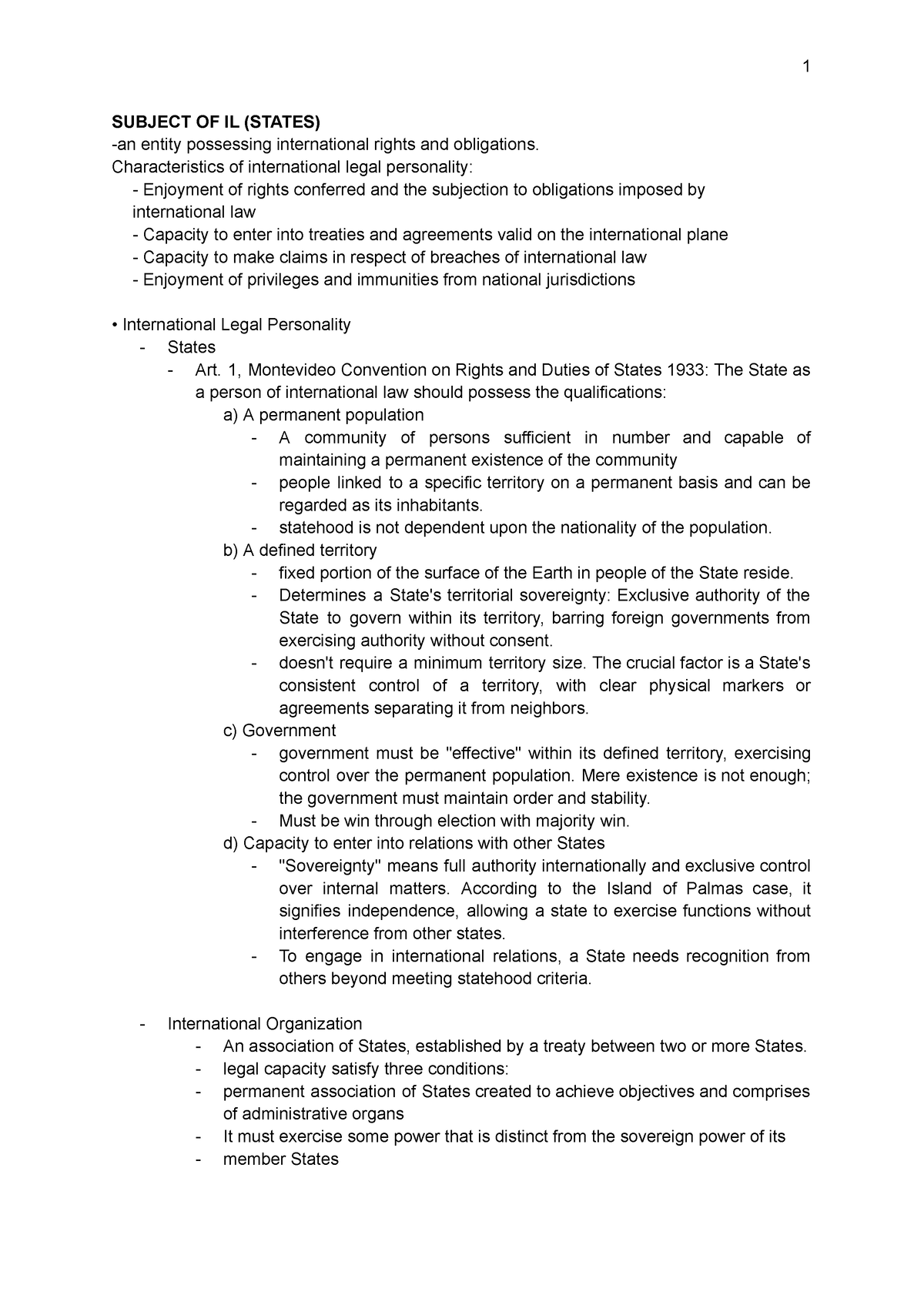 IL Notes - This is the note for international law subject - SUBJECT OF ...