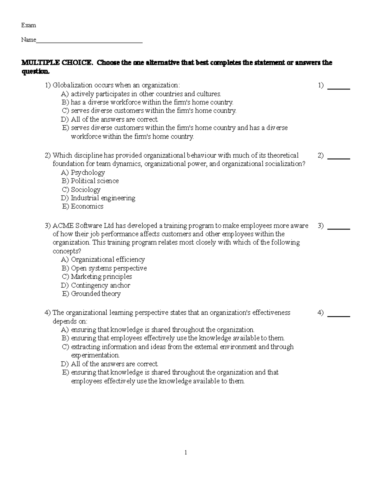 Quiz 8 25 September 2019, questions and answers - Exam Name