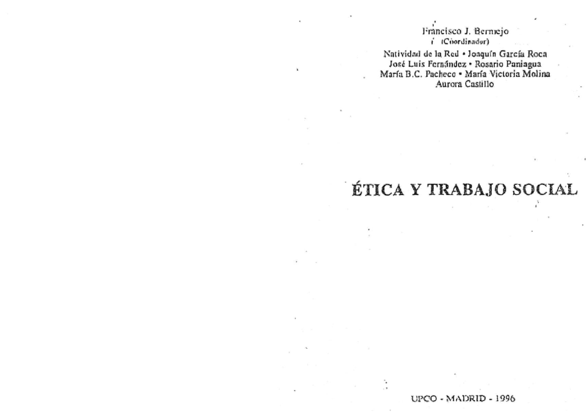 Etica Y Trabajo Social Francisco Bermejo