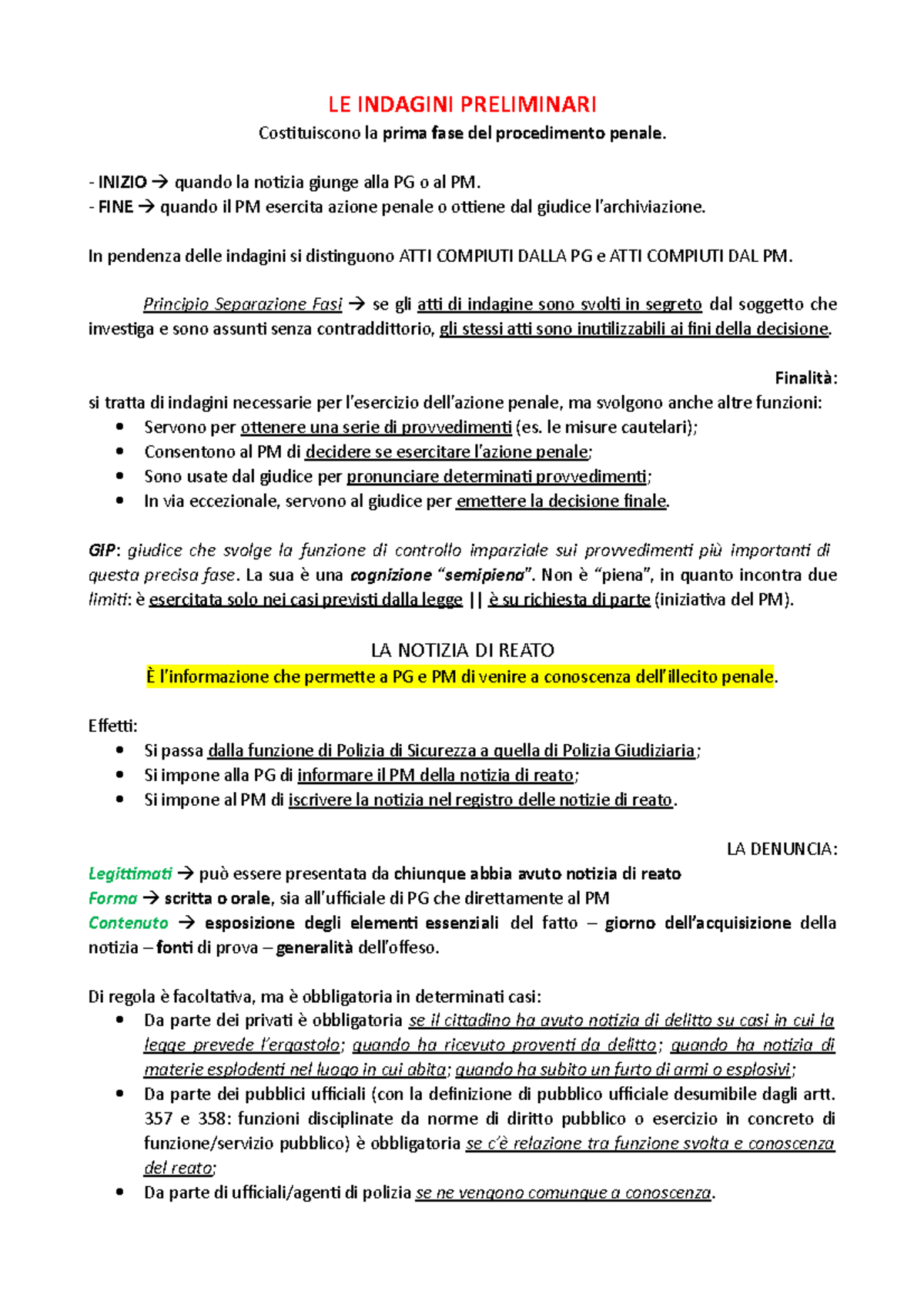 Cap. 1 - Le Indagini Preliminari - Diritto Processuale Penale - UNIBA ...