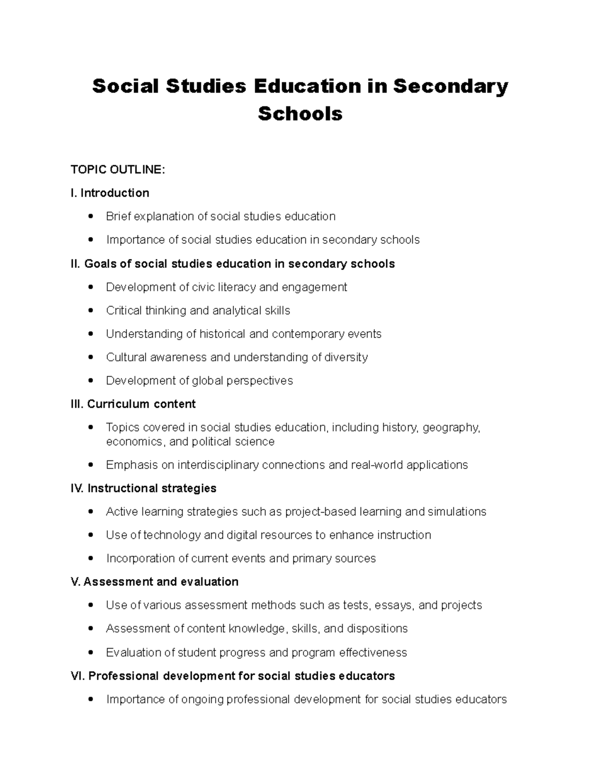Management Of Instructional Program: Social Studies Education in ...