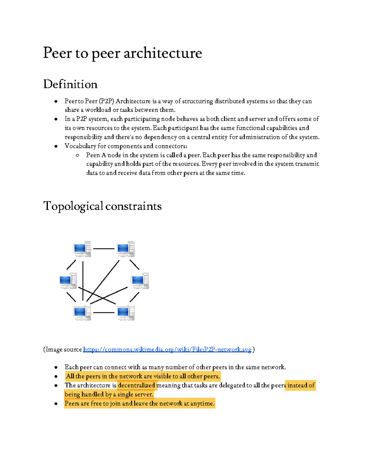 Peer2Peer Peer to peer architecture Definition Peer to Peer (P2P