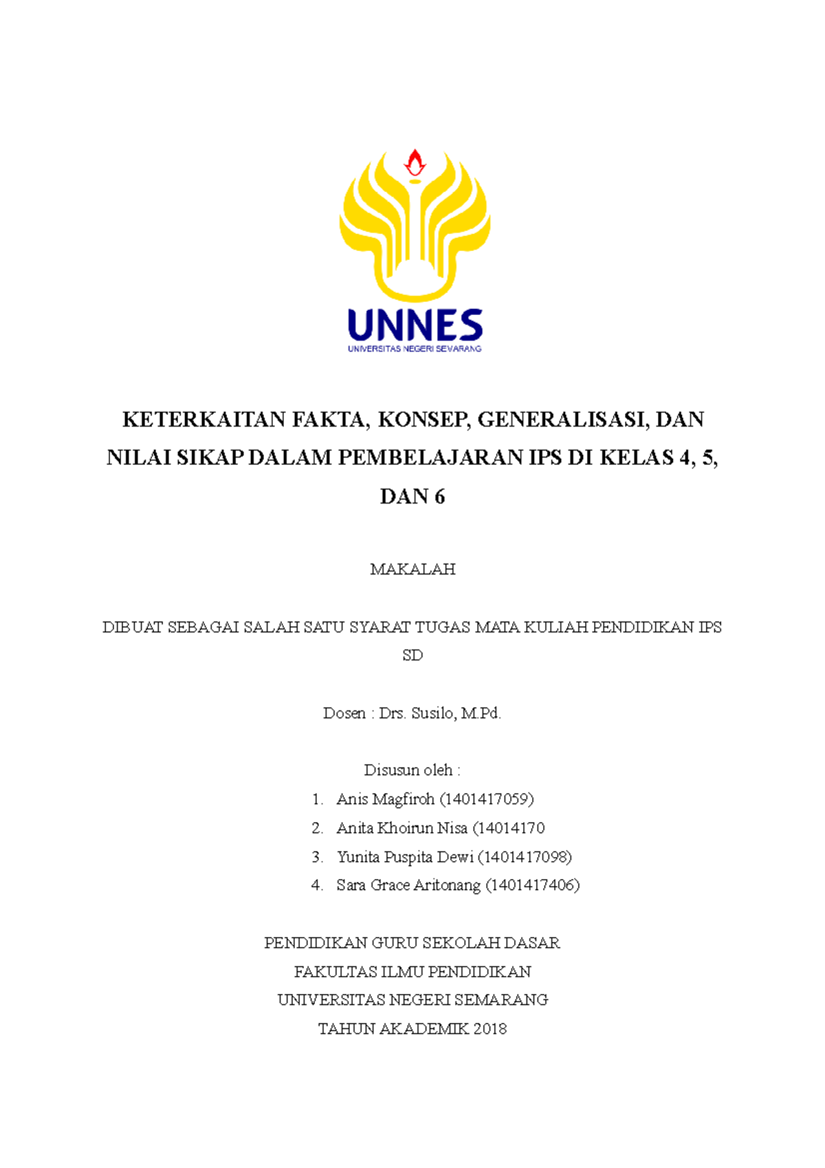 Keterkaitan Fakta Konsep Generalisasi DA - KETERKAITAN FAKTA, KONSEP ...