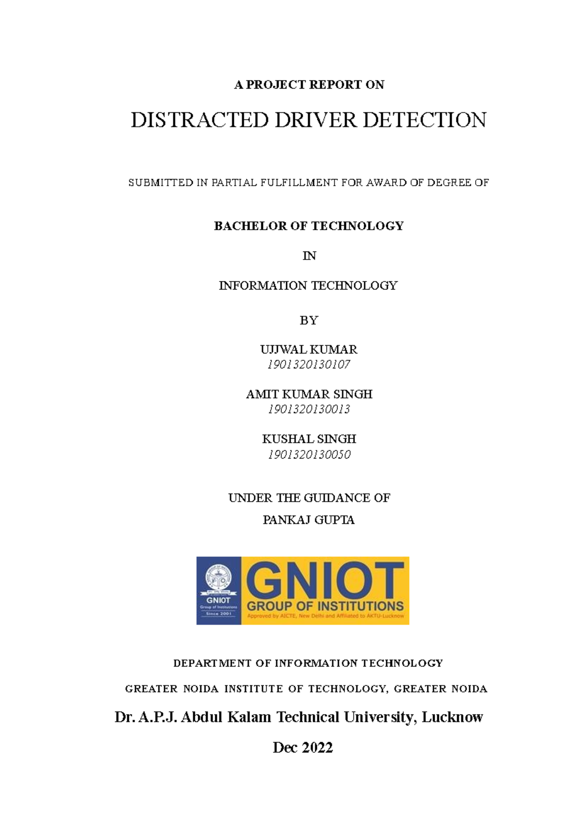 D3 Report-Final - project report format - A PROJECT REPORT ON ...