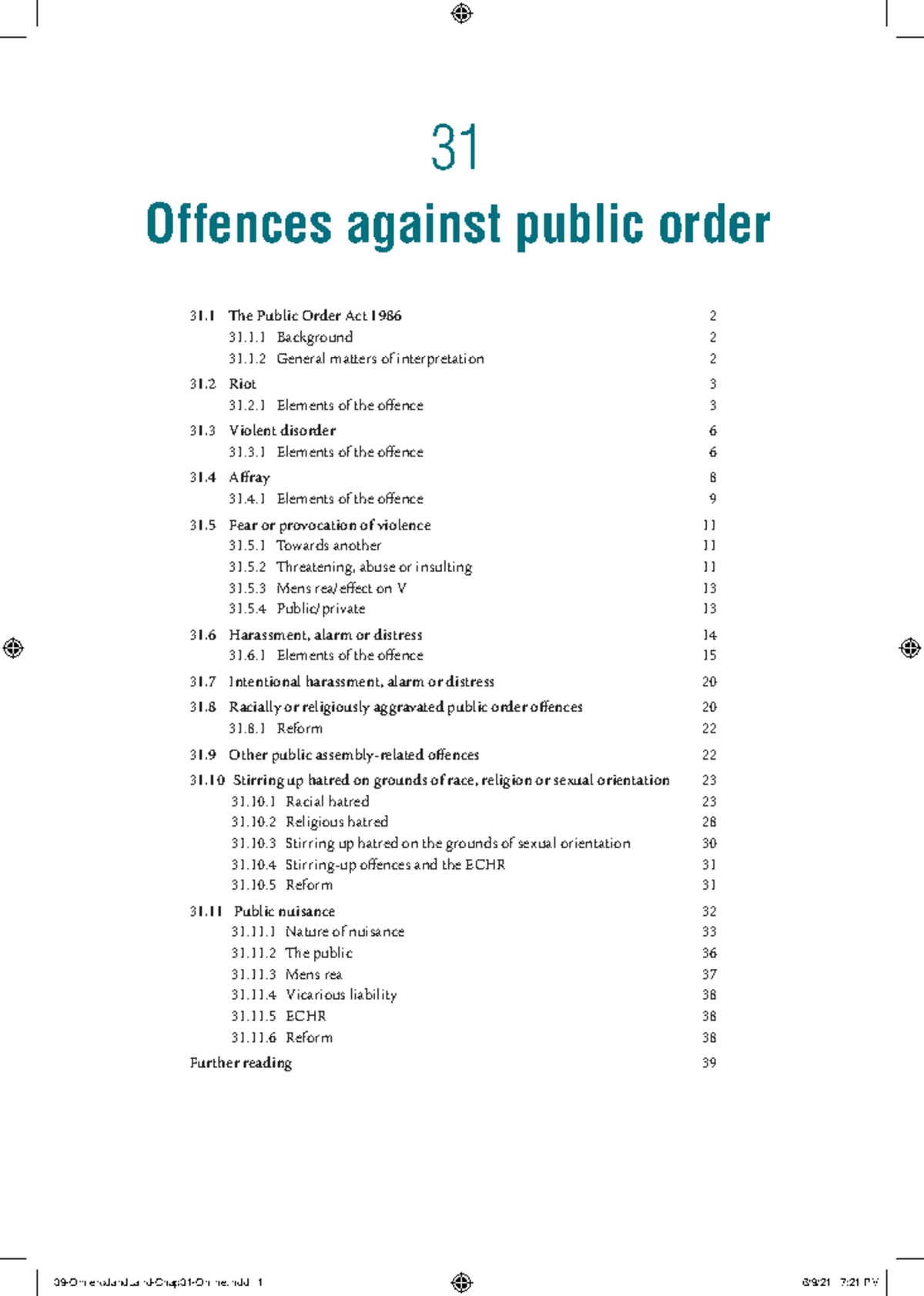 Additional Chapter Offences Against Public Order Offences Against