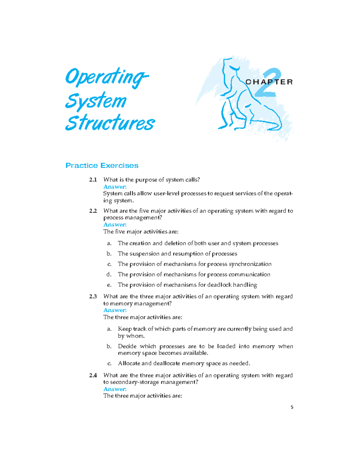 Doc5 - 2 Operating- CHAPTER System Structures Practice Exercises 2 What ...