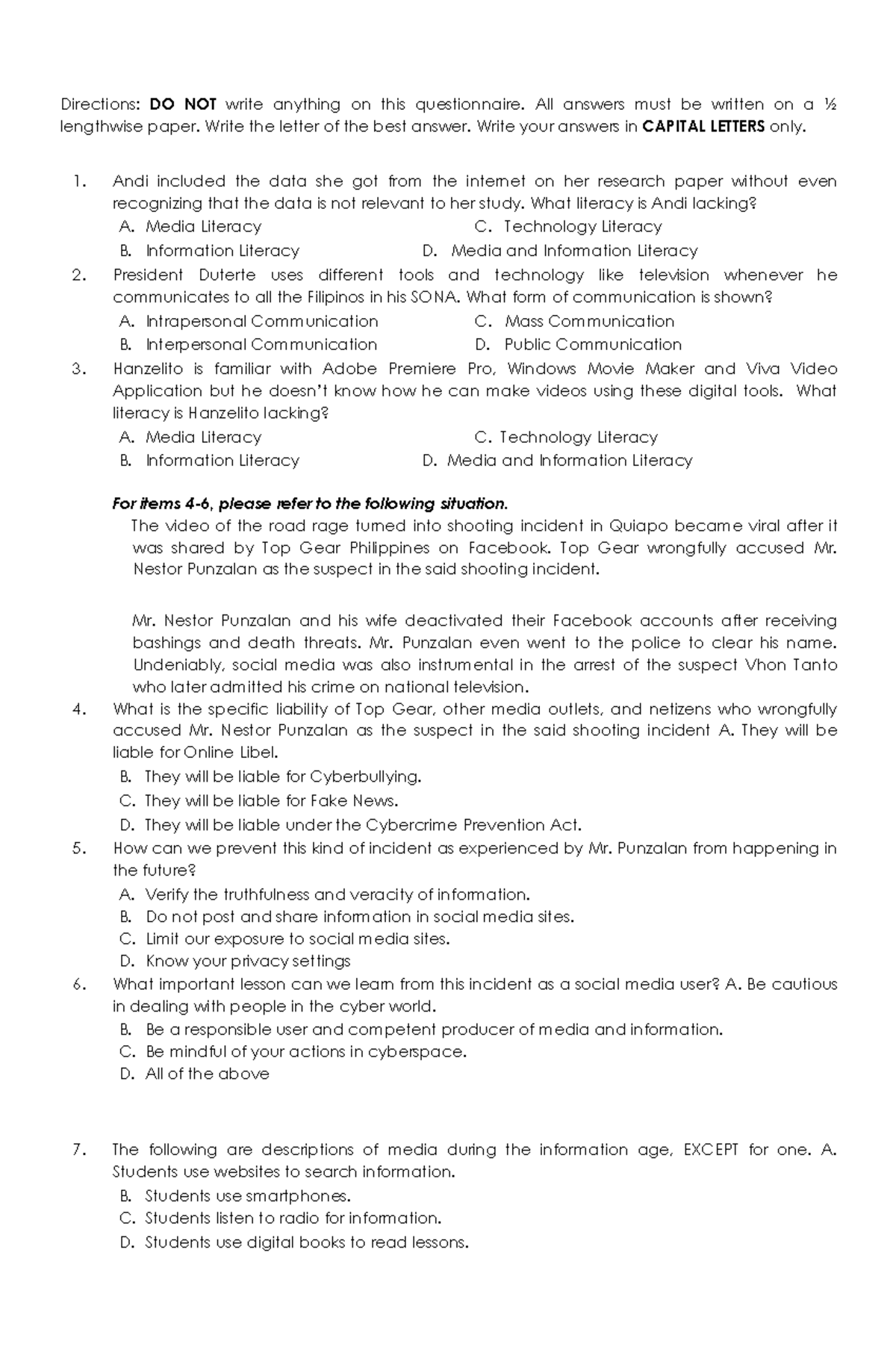 NAT-Mock-MIL - NAT-Mock-MIL - Directions: DO NOT write anything on this ...