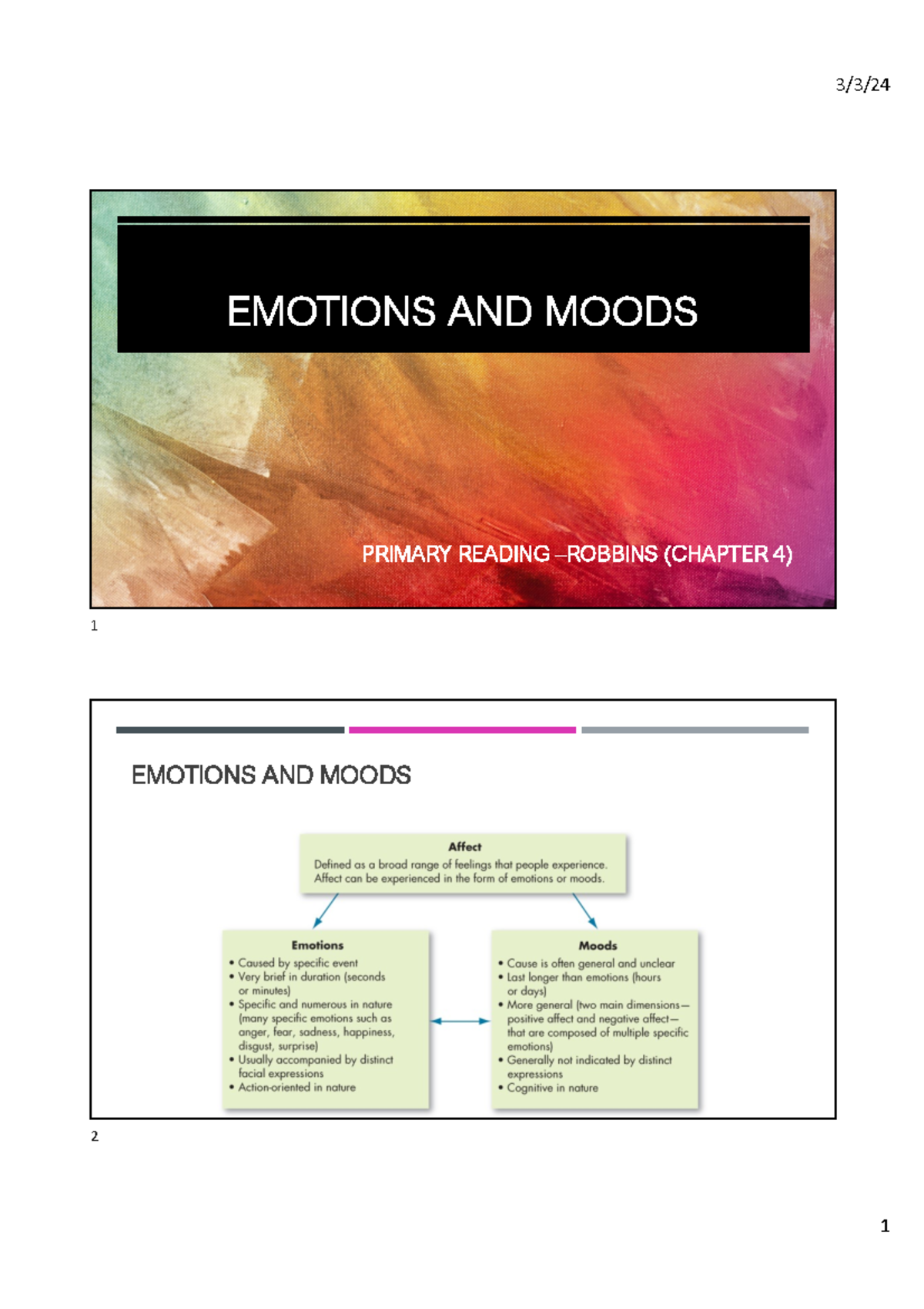 OB - 4 - Emotions & Moods - Very good - EMOTIONS AND MOODS PRIMARY ...