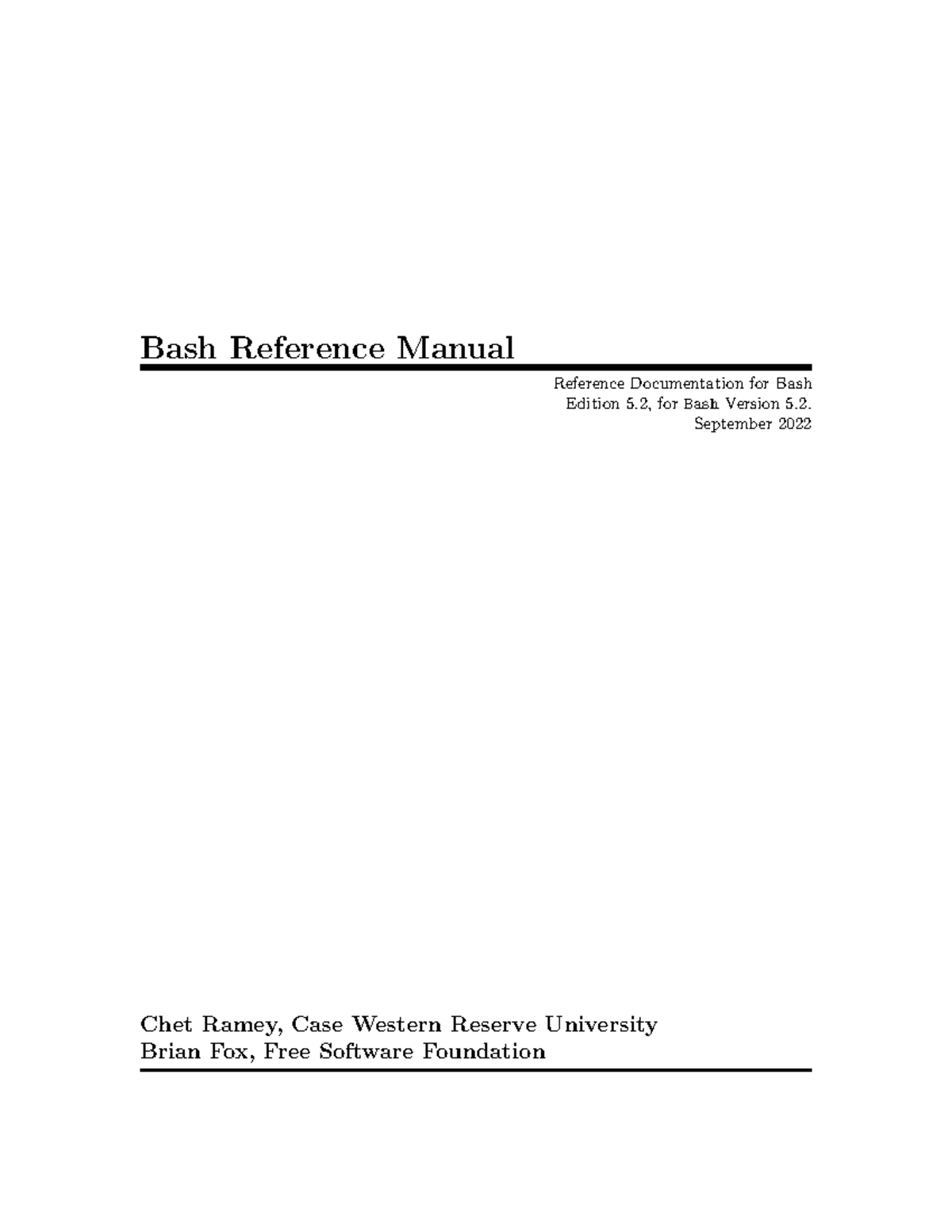 Bash - linux guide - Bash Reference Manual Reference Documentation for ...