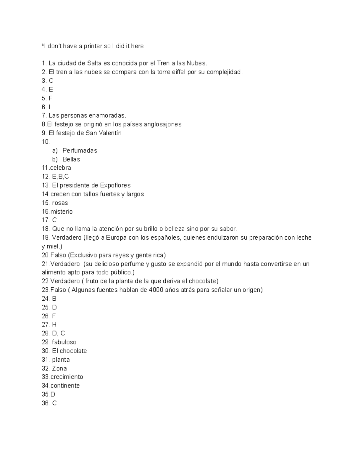 Practice paper spanish - *I don't have a printer so I did it here La ...