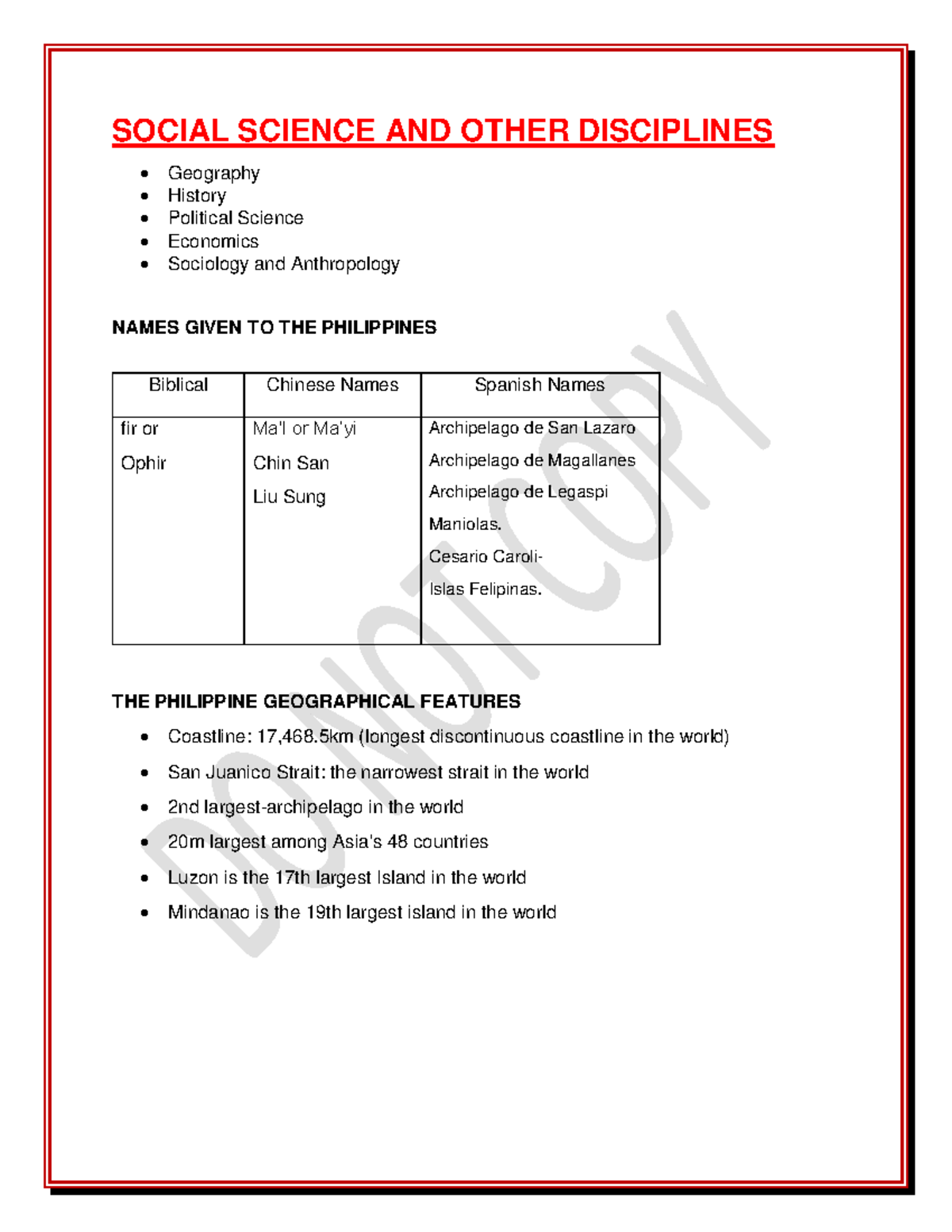 5. Social Science - SOCIAL SCIENCE AND OTHER DISCIPLINES Geography ...