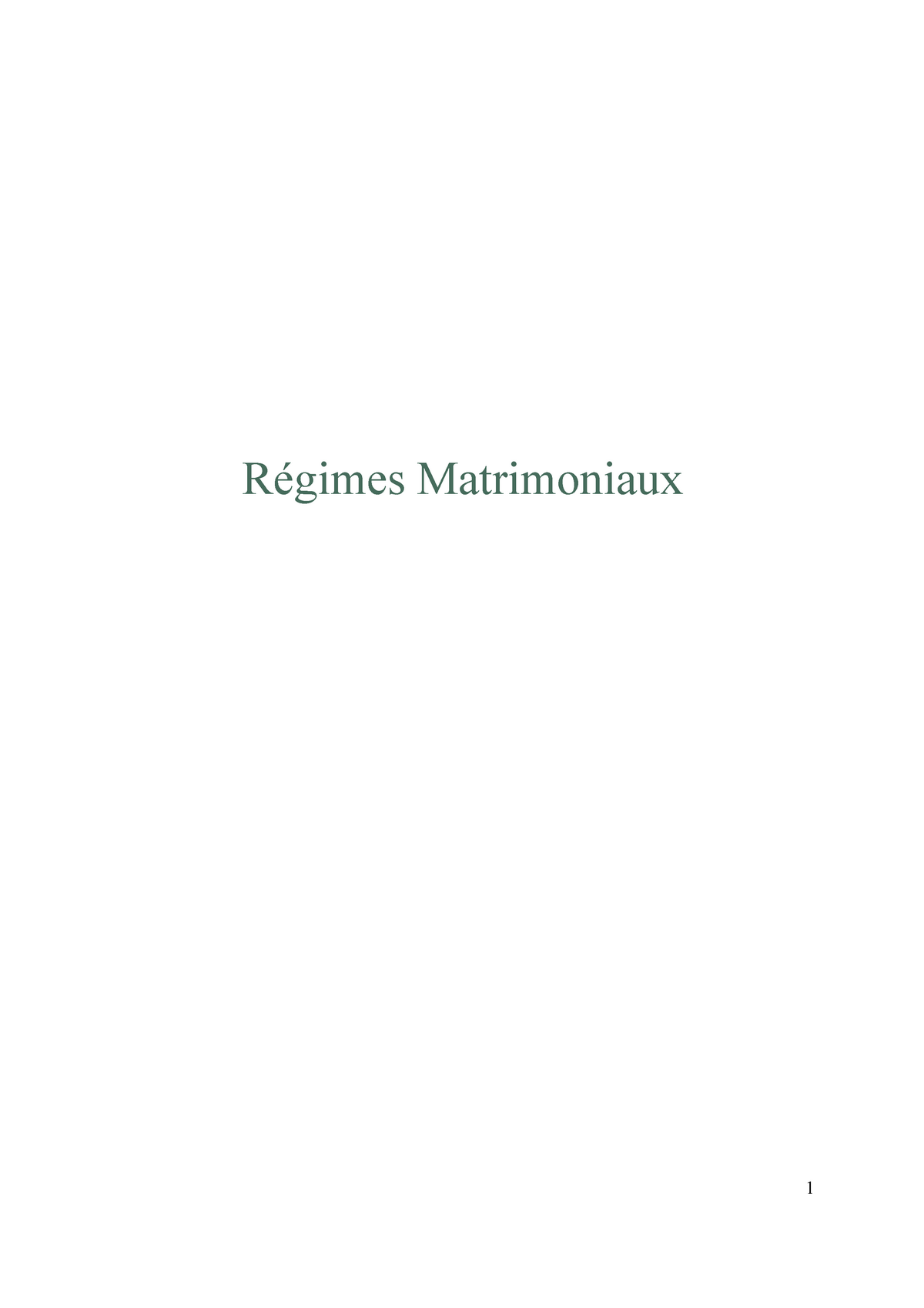 Régimes Matrimoniaux - Régimes Matrimoniaux 1 Introduction La Loi Du ...