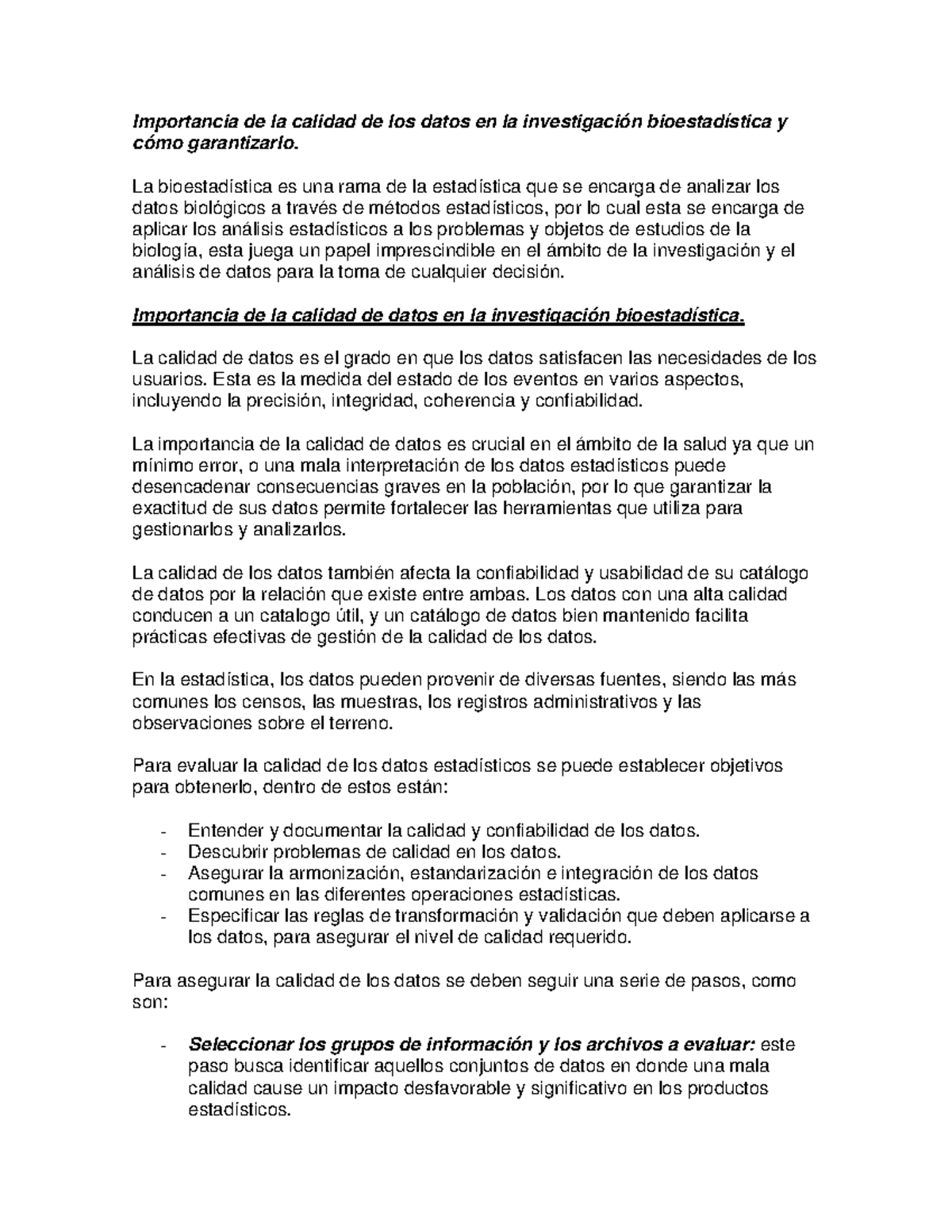 Importancia de la calidad de los datos en la investigación ...
