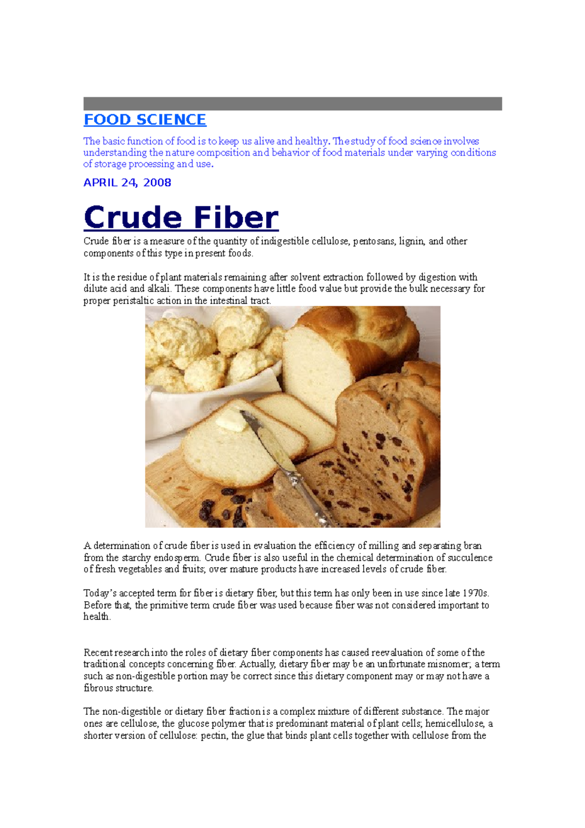 Crude Fiber Meaning In English