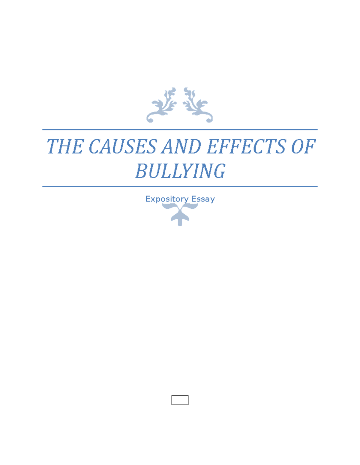 bullying thesis statement brainly