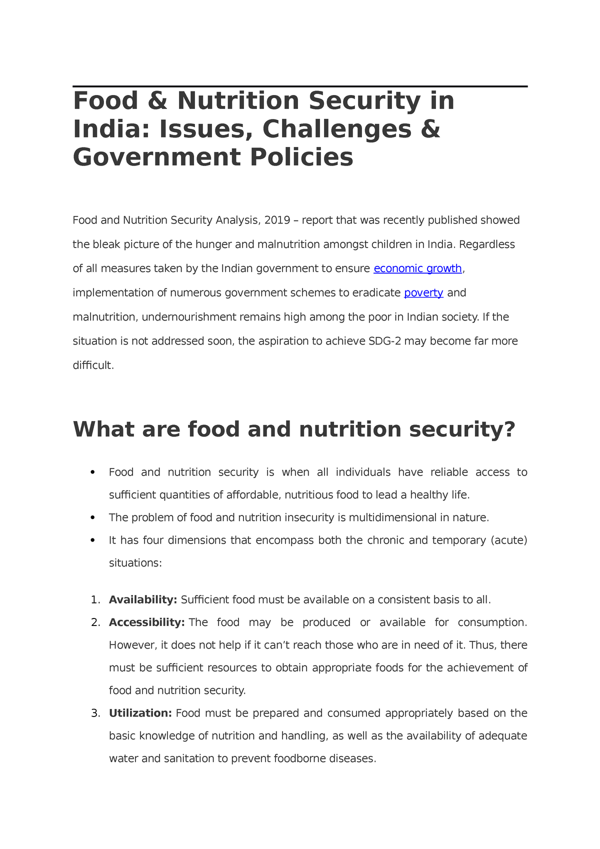 thesis on food and nutrition in india