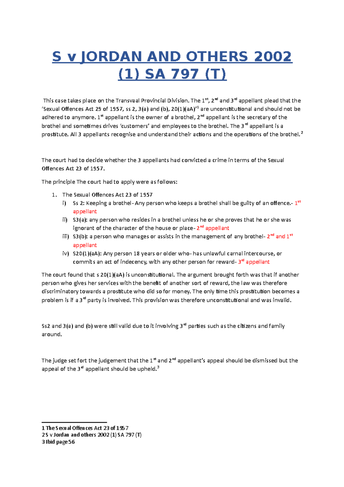 S v Jordan AND Others 2002 summary S v JORDAN AND OTHERS 2002 (1) SA