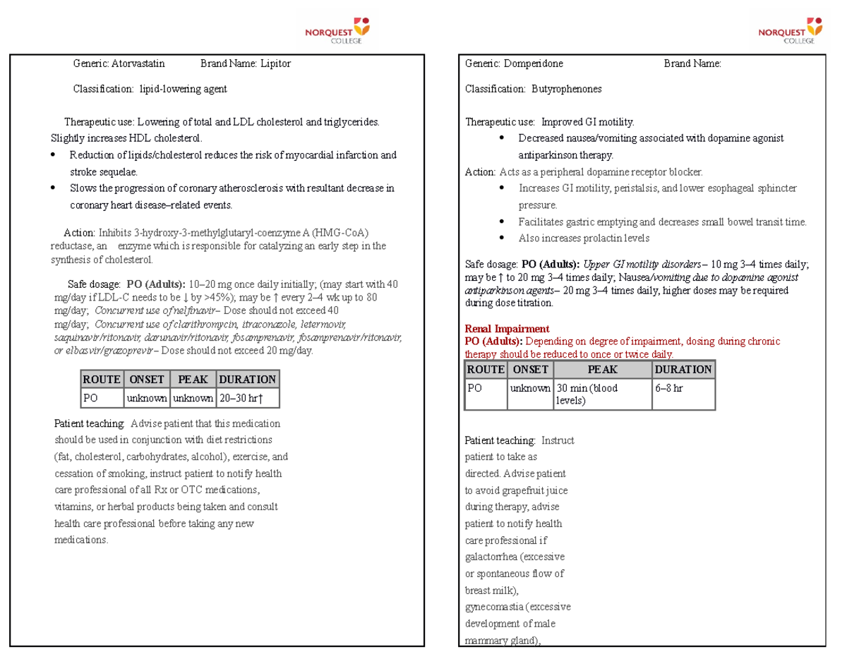 Atorvastatin - Medication - Generic: Atorvastatin Brand Name: Lipitor ...