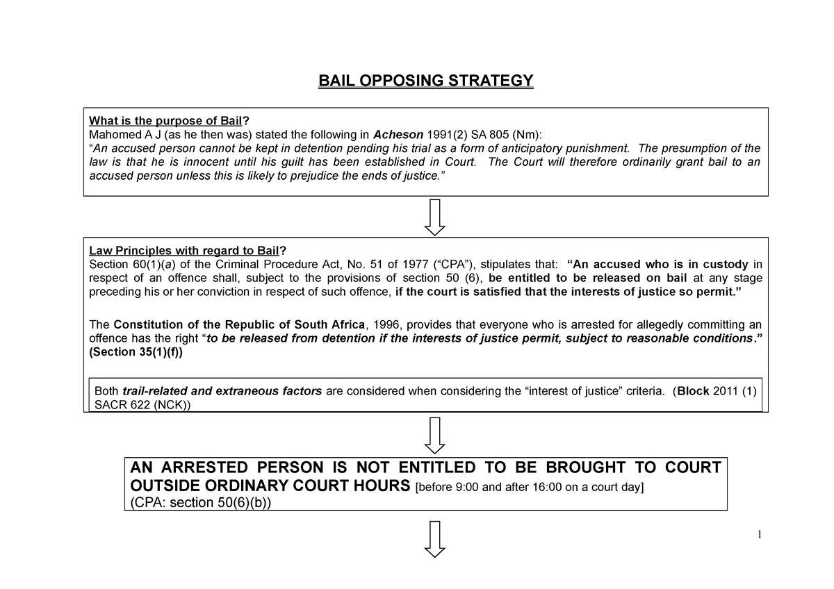 Bail-Strategy - Best Bail Application Notes - BAIL OPPOSING STRATEGY ...