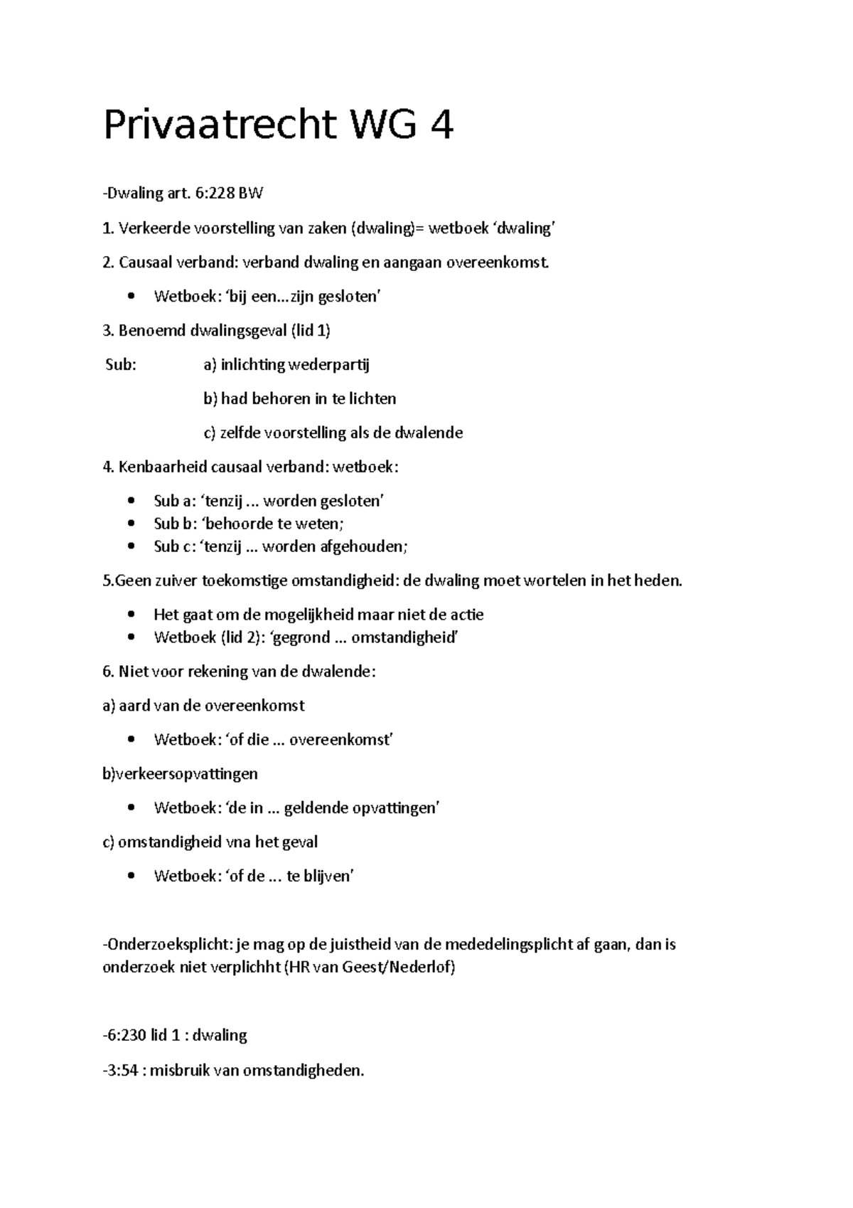 Privaatrecht WG 4 - Uitleg Gegeven Bij Werkgroep 4, Niet De Opdrachten ...