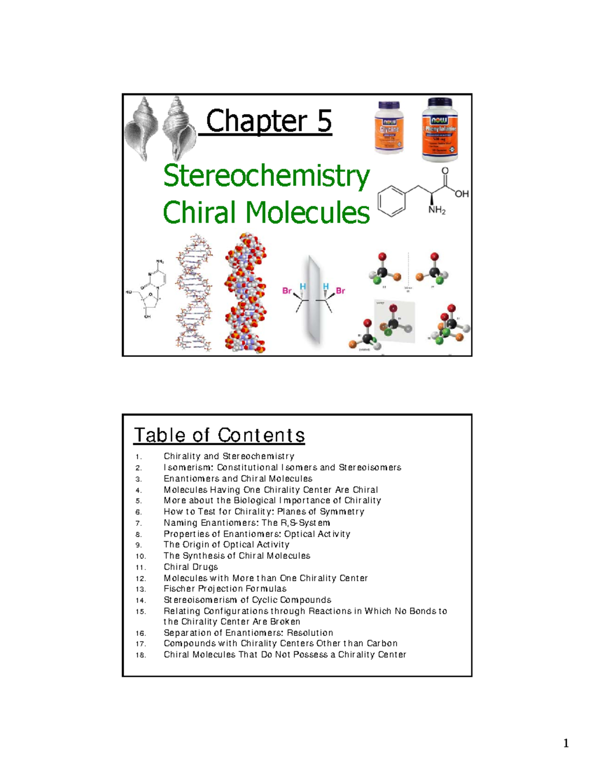 232 Chapter 05 - Lecture - Chapter 5 Stereochemistry Chiral Molecules ...