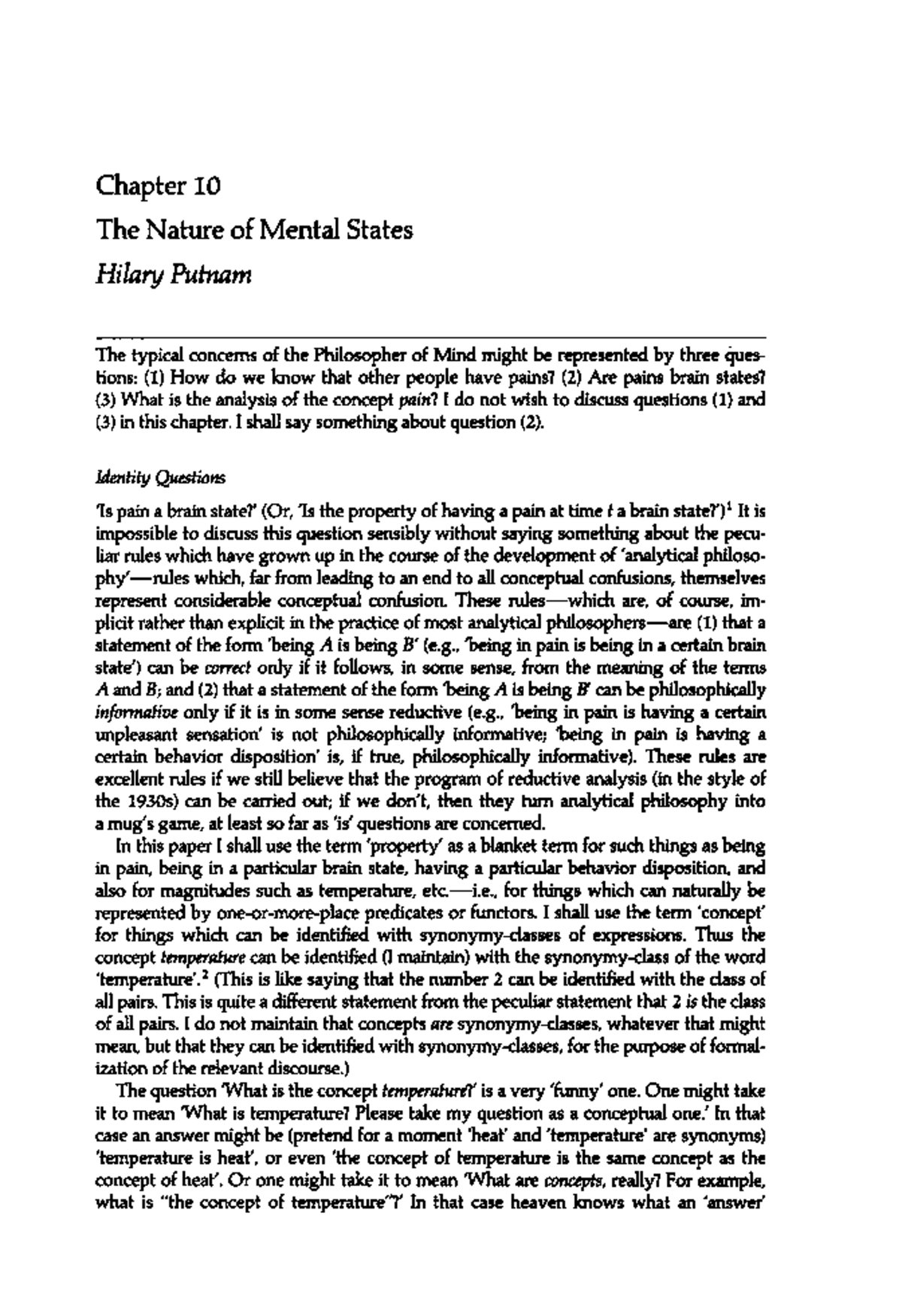 mind-putnam-chapter-10-the-nature-of-mental-states-hilary-putnam-the