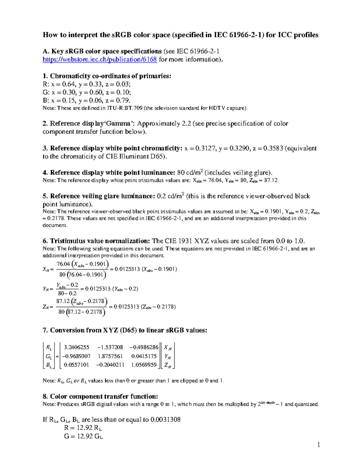 Srgb - A DLD project research document - How to interpret the sRGB ...
