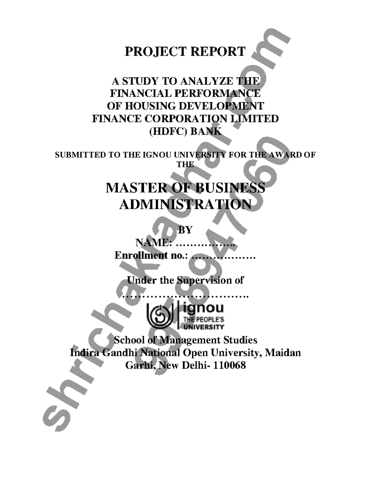 A STUDY TO ANALYZE THE FINANCIAL PERFORMANCE OF HOUSING DEVELOPMENT