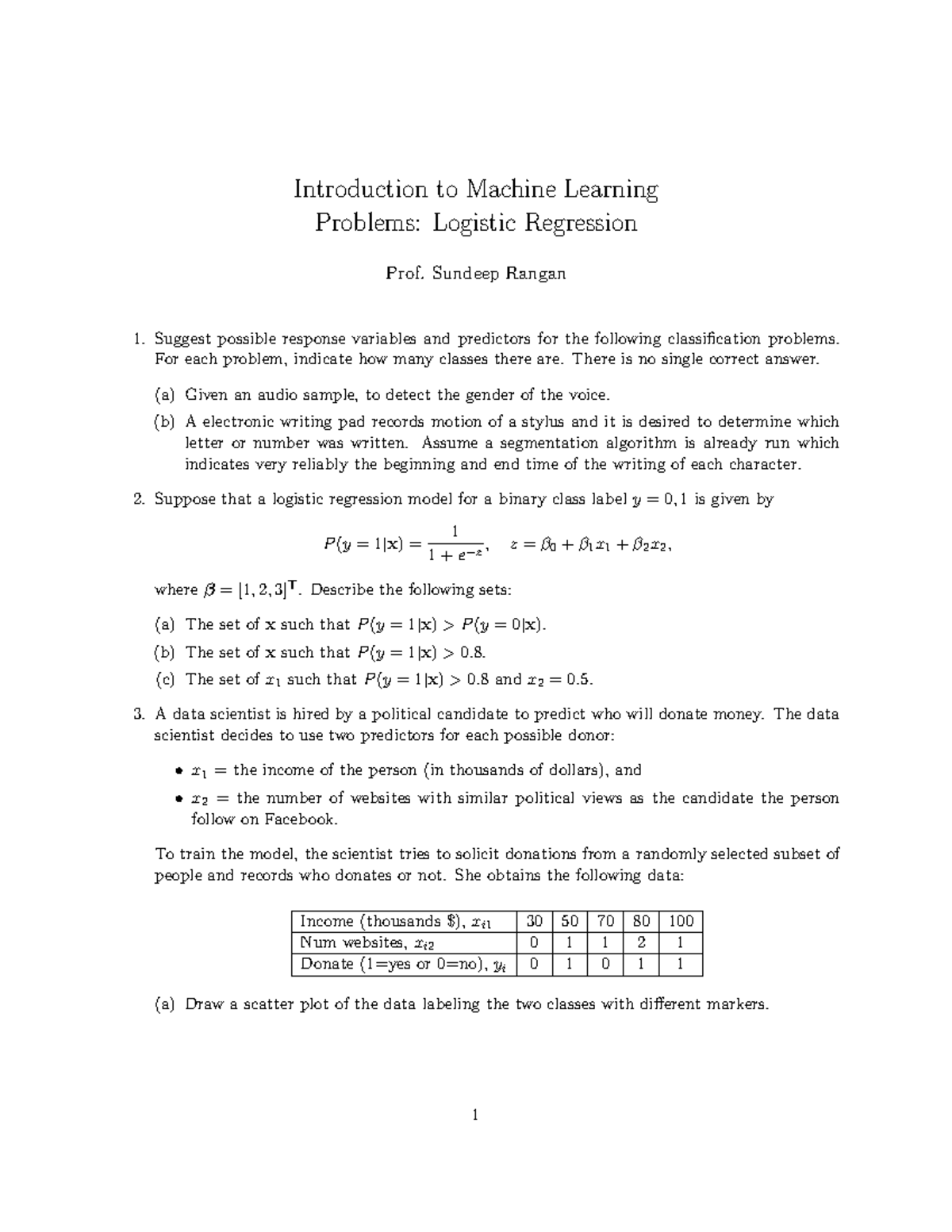 Prob logistic - Introduction to Machine Learning Problems: Logistic ...
