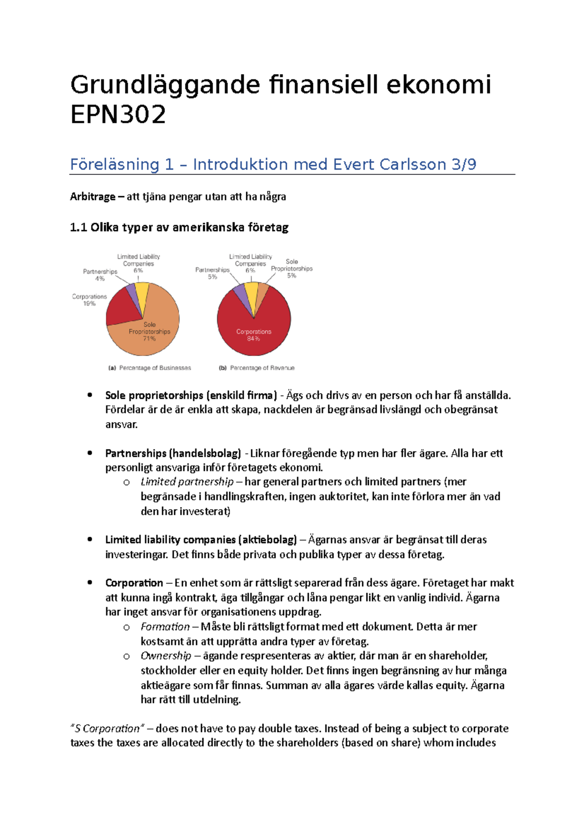 Grundläggande Finansiell Ekonomi EPN302 - Grundläggande Finansiell ...