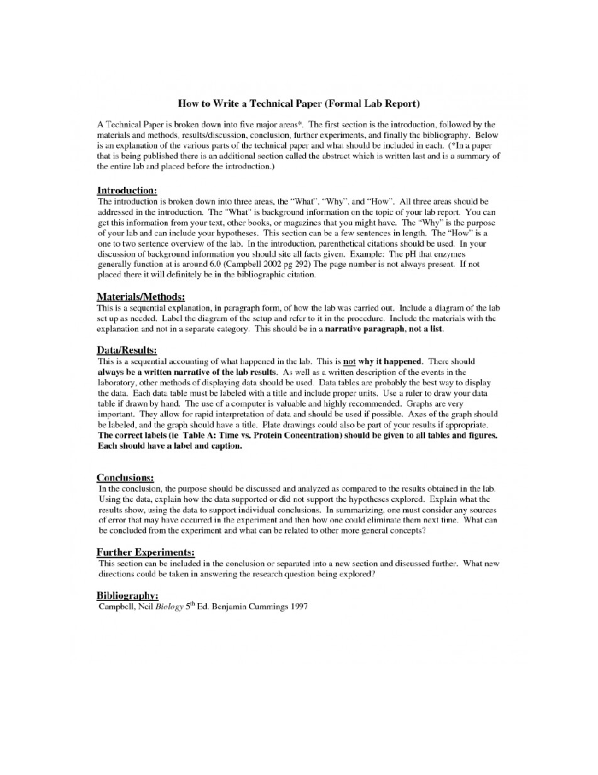 How to write a lab report - Studocu