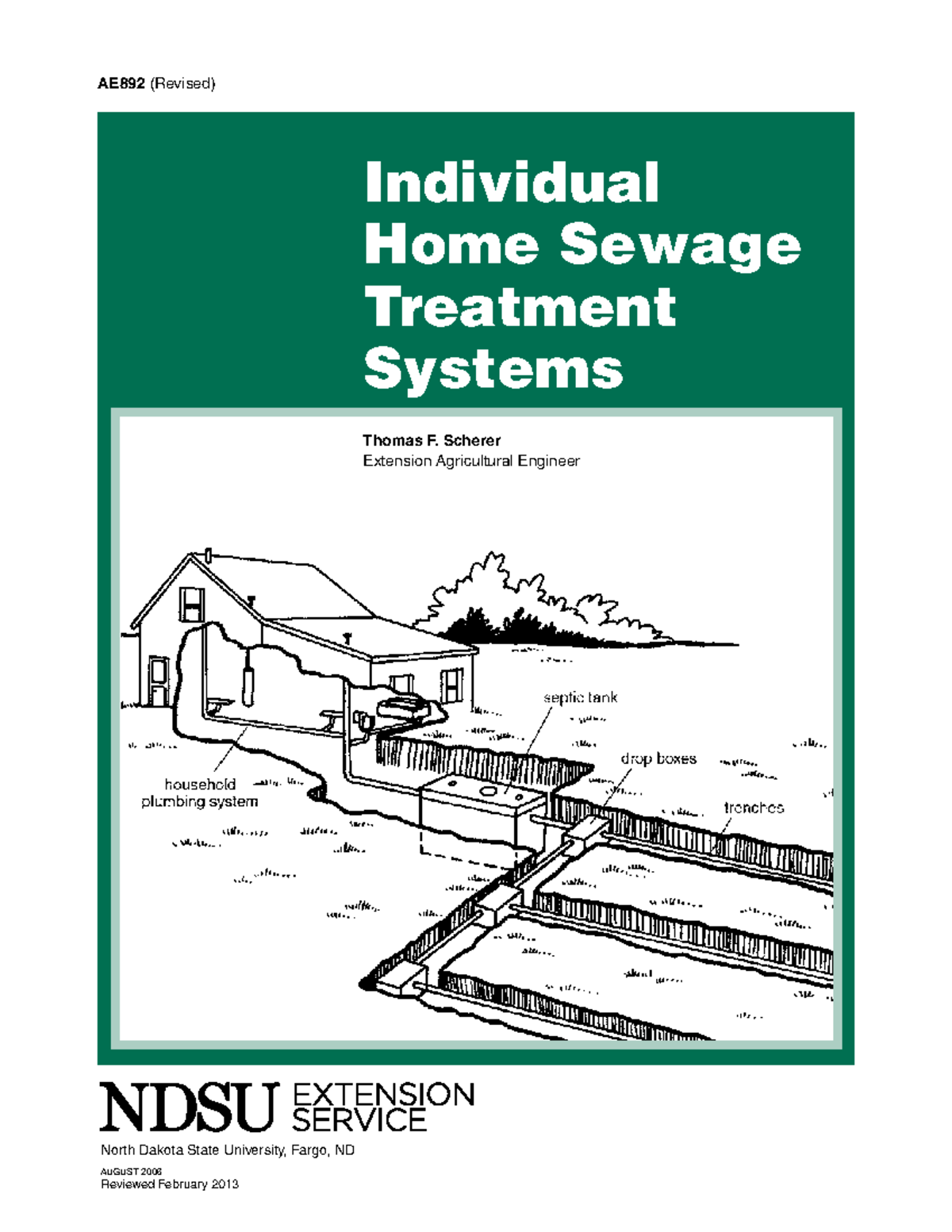 Ae892 lecture notes AE892 (Revised) Individual Home Sewage