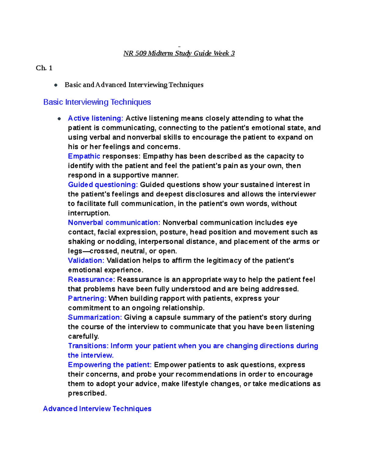 509 Midterm Review - Test Study Guide - NR 509 Midterm Study Guide Week ...
