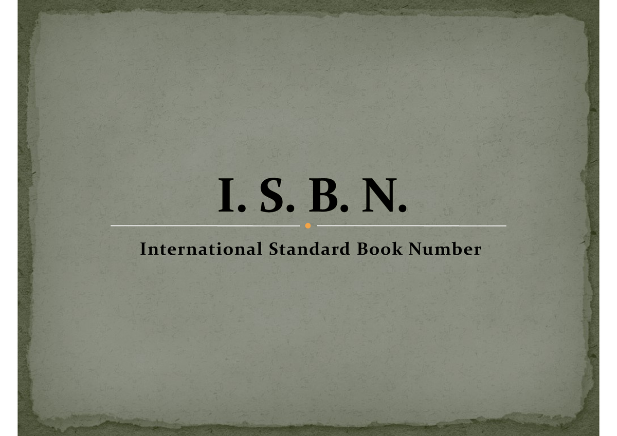 02-I.S.B.N - Good To Read - International Standard Book Number ...