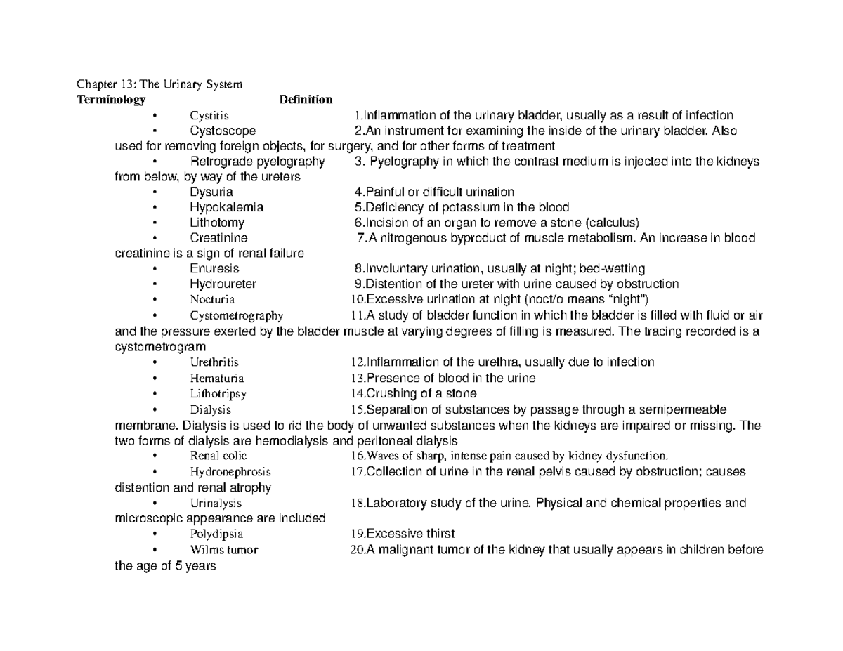 AHS102chapter 13worksheet assignment for medical terminology - Chapter ...