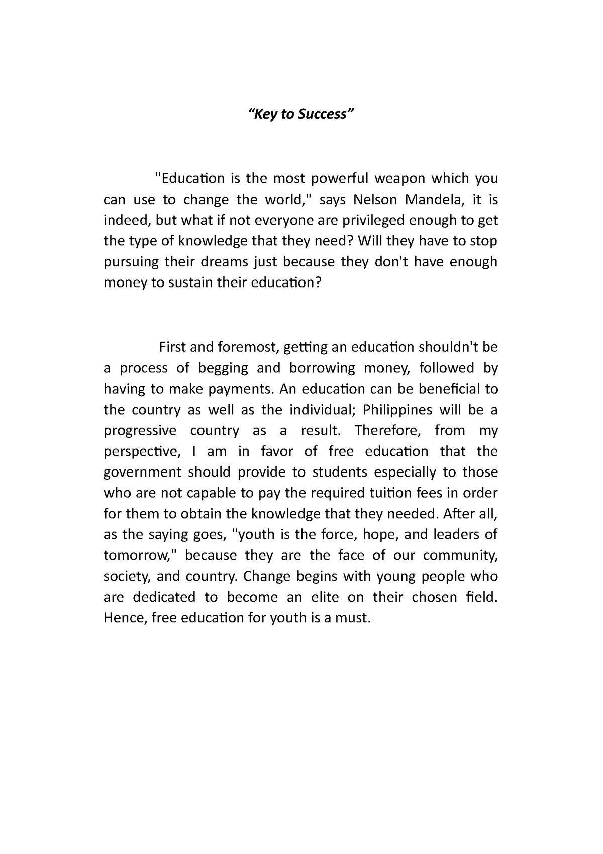 essay about education pressure