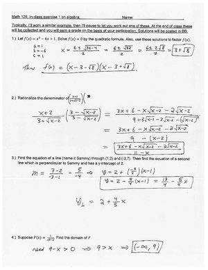 Seminar assignments - In class exercise 7 solutions - MATH 126 - Math ...