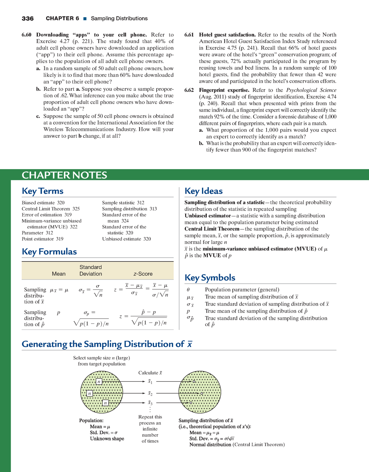 Statistics-113 - N/A - 336 CHAPTER 6 Sampling Distributions 6 Hotel ...