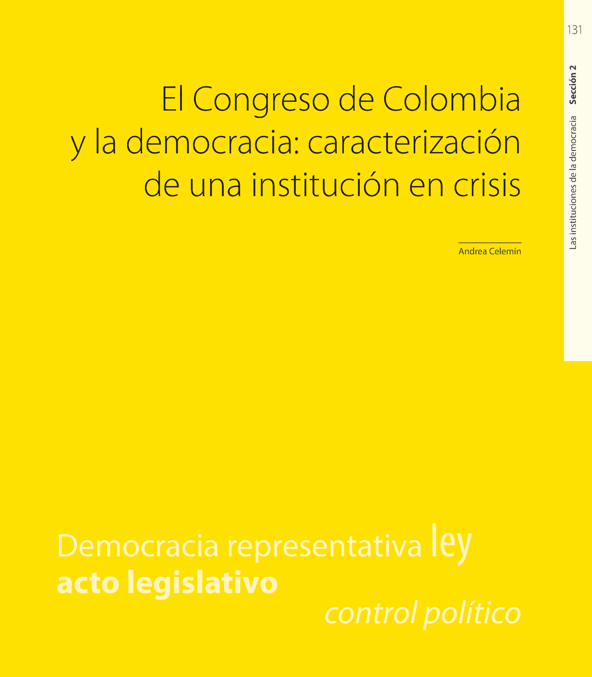 Celemín Yenny Andrea El Congreso De Colombia Y La Democracia