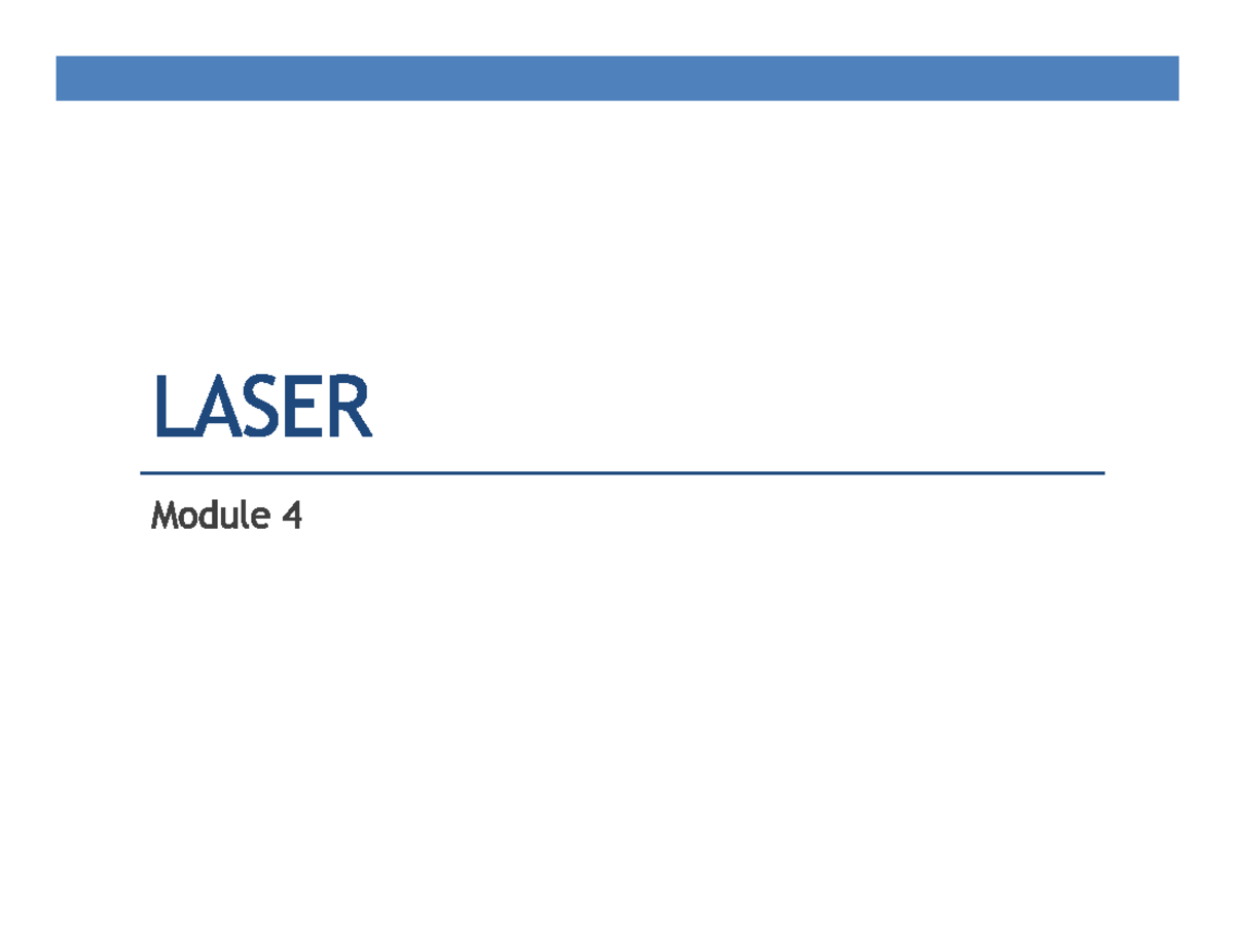 Laser 1 - Engineering Physics - Studocu